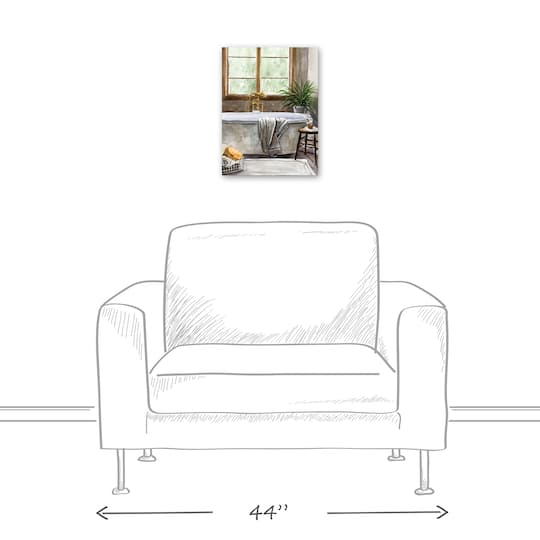 Homey Bathroom 12" x 16" Canvas Wall Art